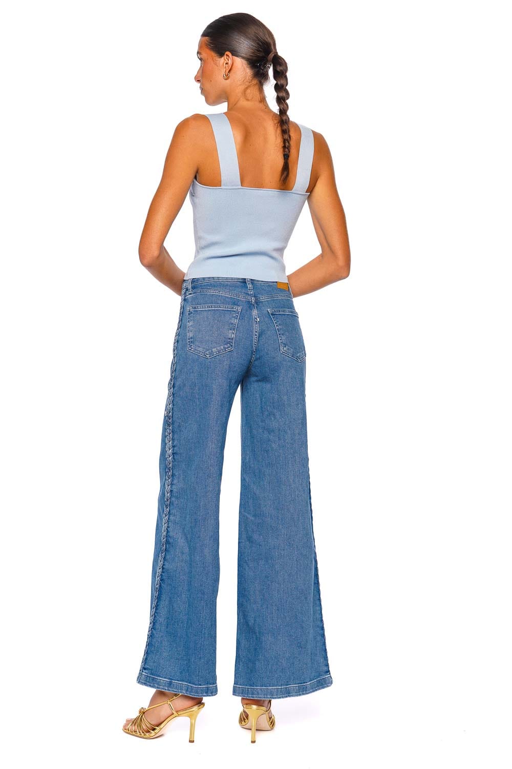 SIMKHAI Madine Tidepool Blue Tank Top with Wide Straps