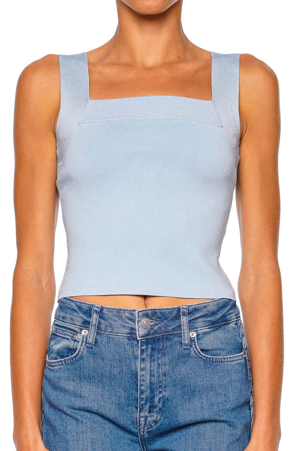 SIMKHAI Madine Tidepool Blue Tank Top with Wide Straps