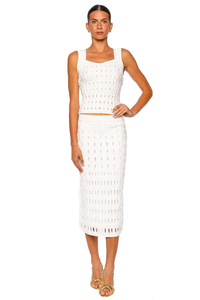 Gentry Ivory Open Work Knit Tank