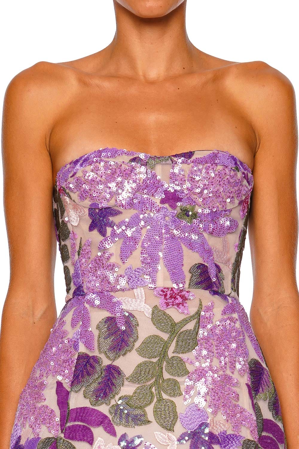 Bronx and Banco Olivia Sequin Maraya Lilac Multi Strapless Mini Dress