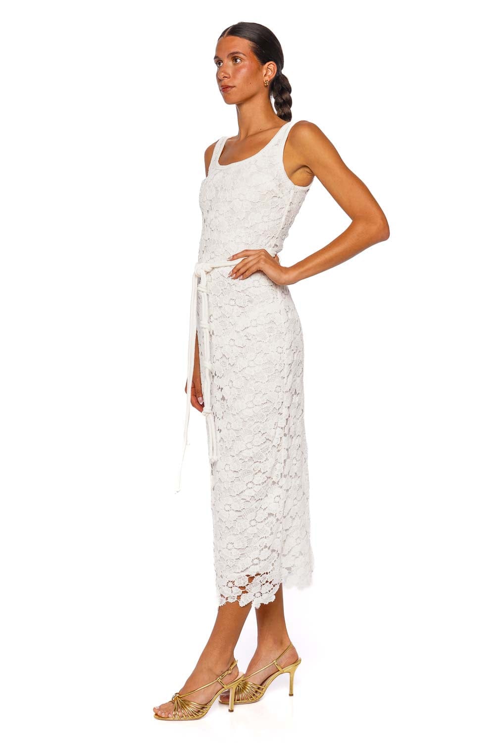 SIMKHAI Eloise Ivory Lace Maxi Dress Sleeveless