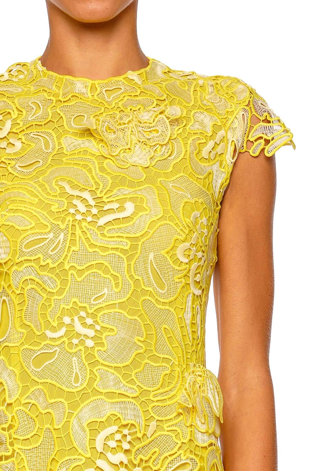 SIMKHAI Novelle Buttercream Floral Lace Mini Dress