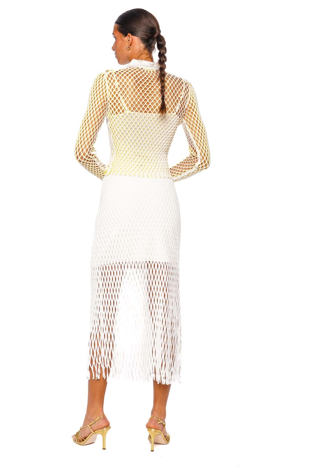 SIMKHAI Petra Knit Polo Long Sleeve Top Solar Multi