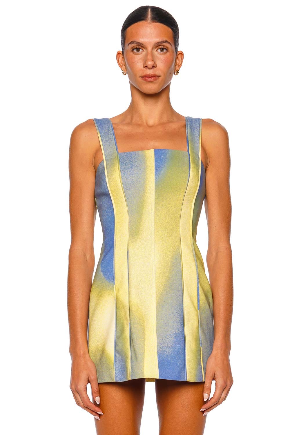 SIMKHAI Calyx Golden Hour Twilight Mini Dress with Wide Straps