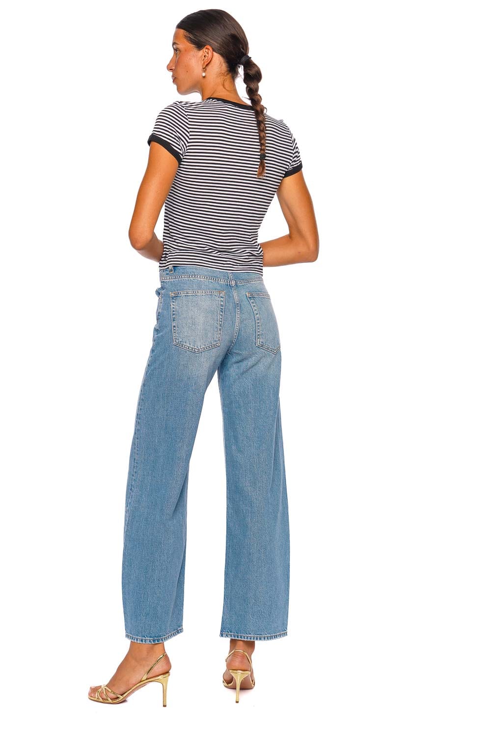 FRAME The Off Duty Drawstring Bow Afterglow Wide Leg Jeans