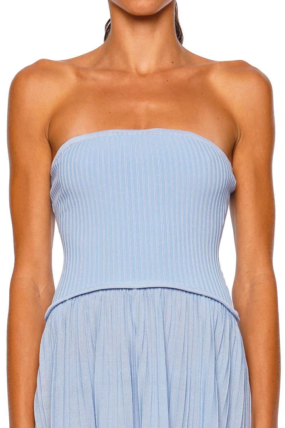 Solid & Striped The Soglio Blue Lagoon Strapless Maxi Dress
