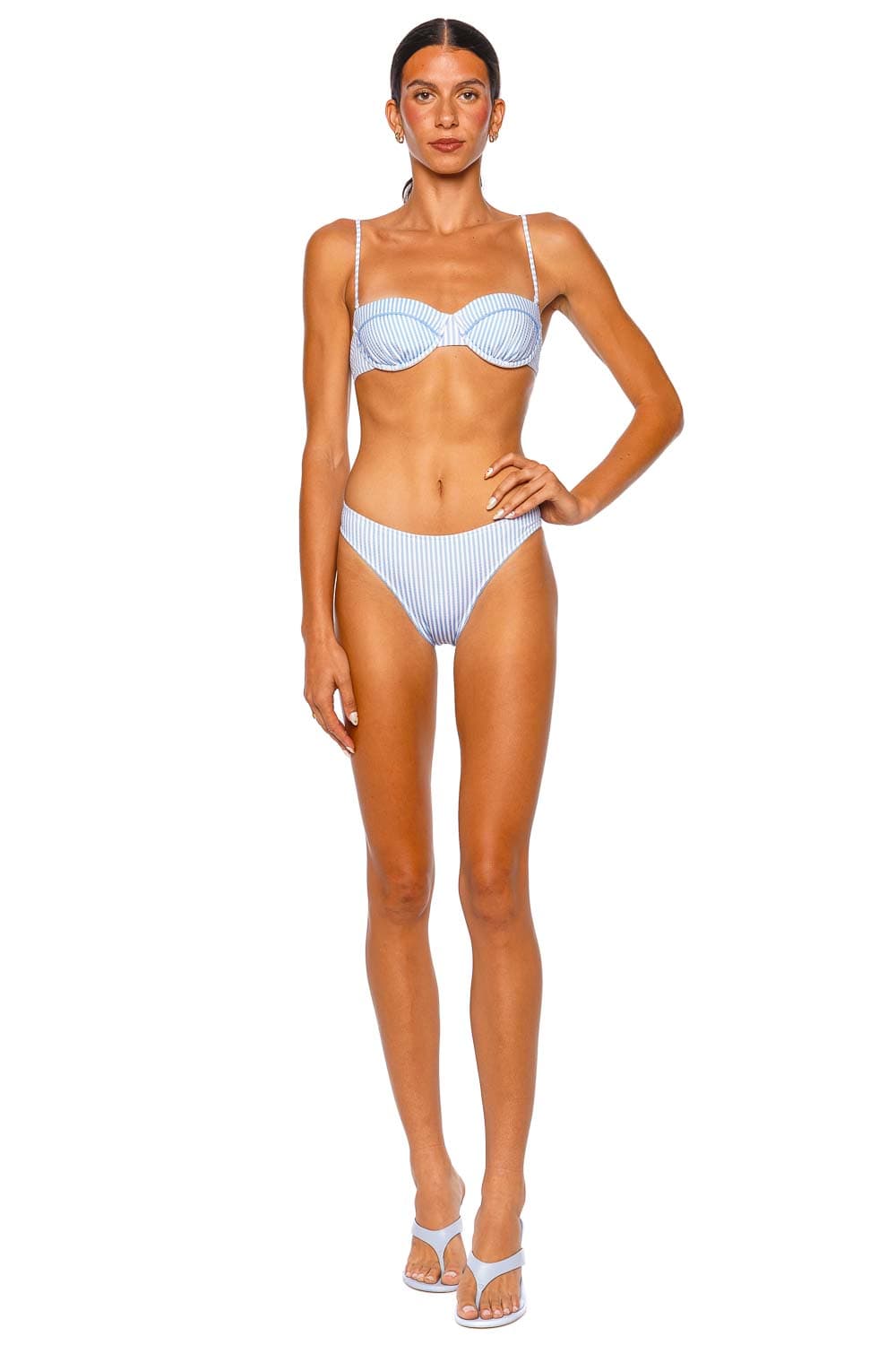 Solid & Striped The Juliette Blue Lagoon Strappy Bikini Top