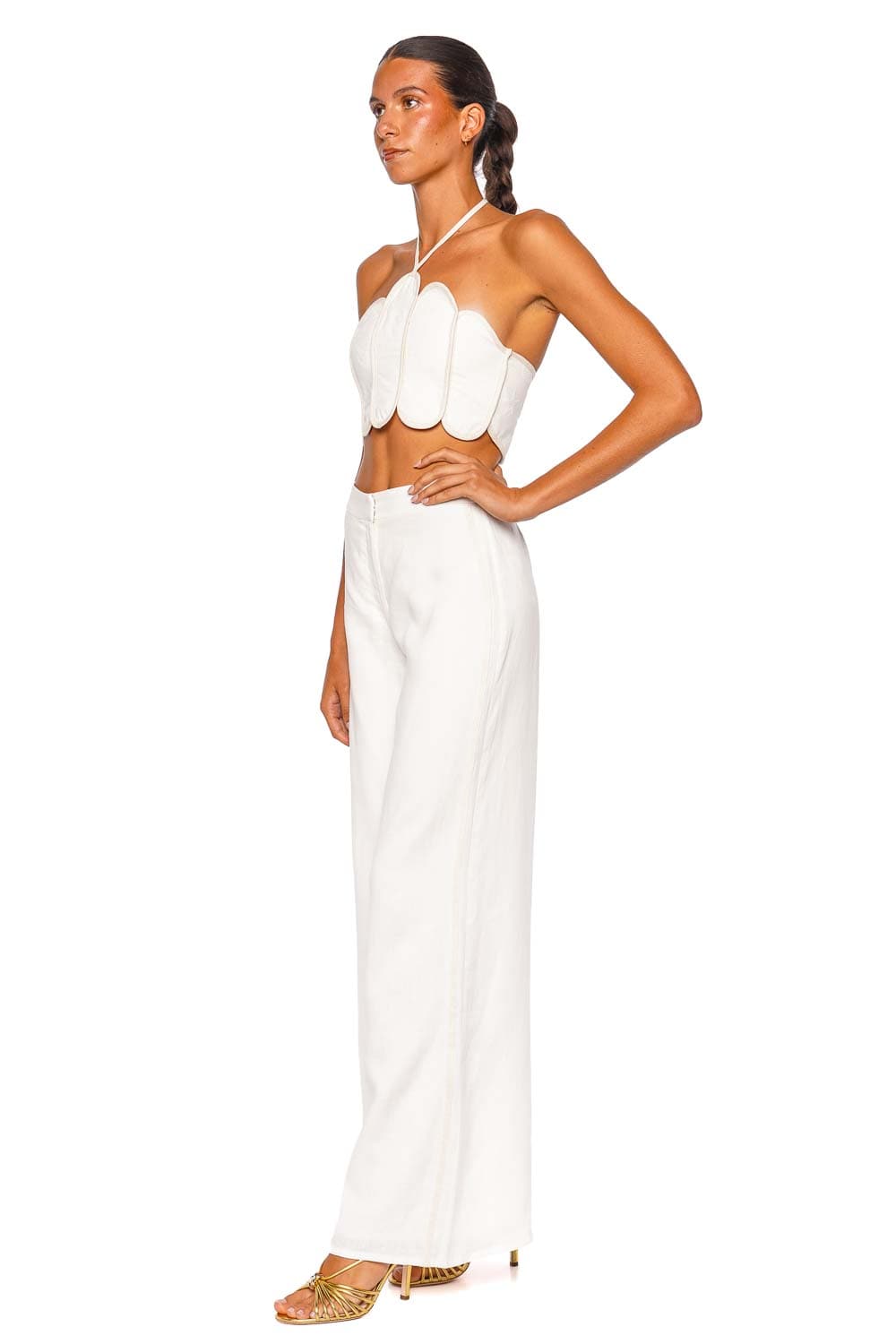 Azulu Vaiana Ivory Wide Leg Pant