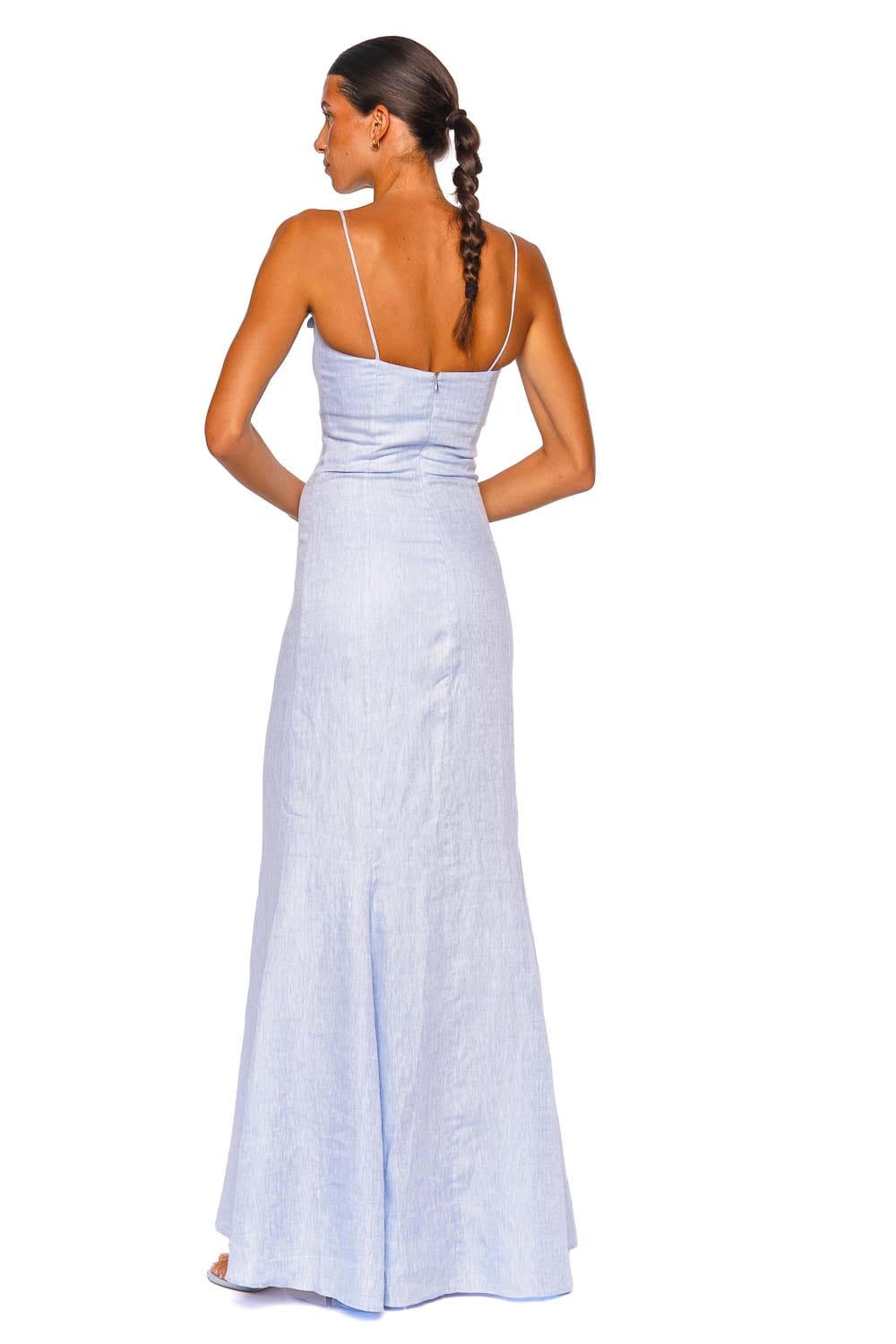 Azulu Antonia Wave Blue Strappy Maxi Dress
