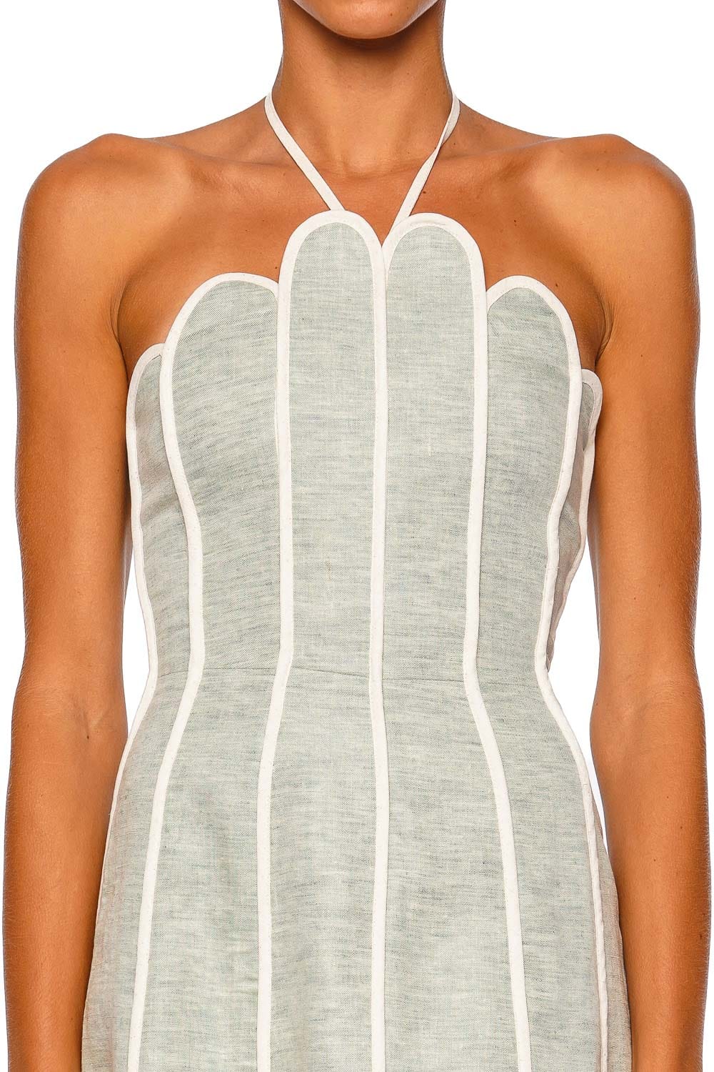 Azulu Lenny Seafoam Green Halter Mini Dress
