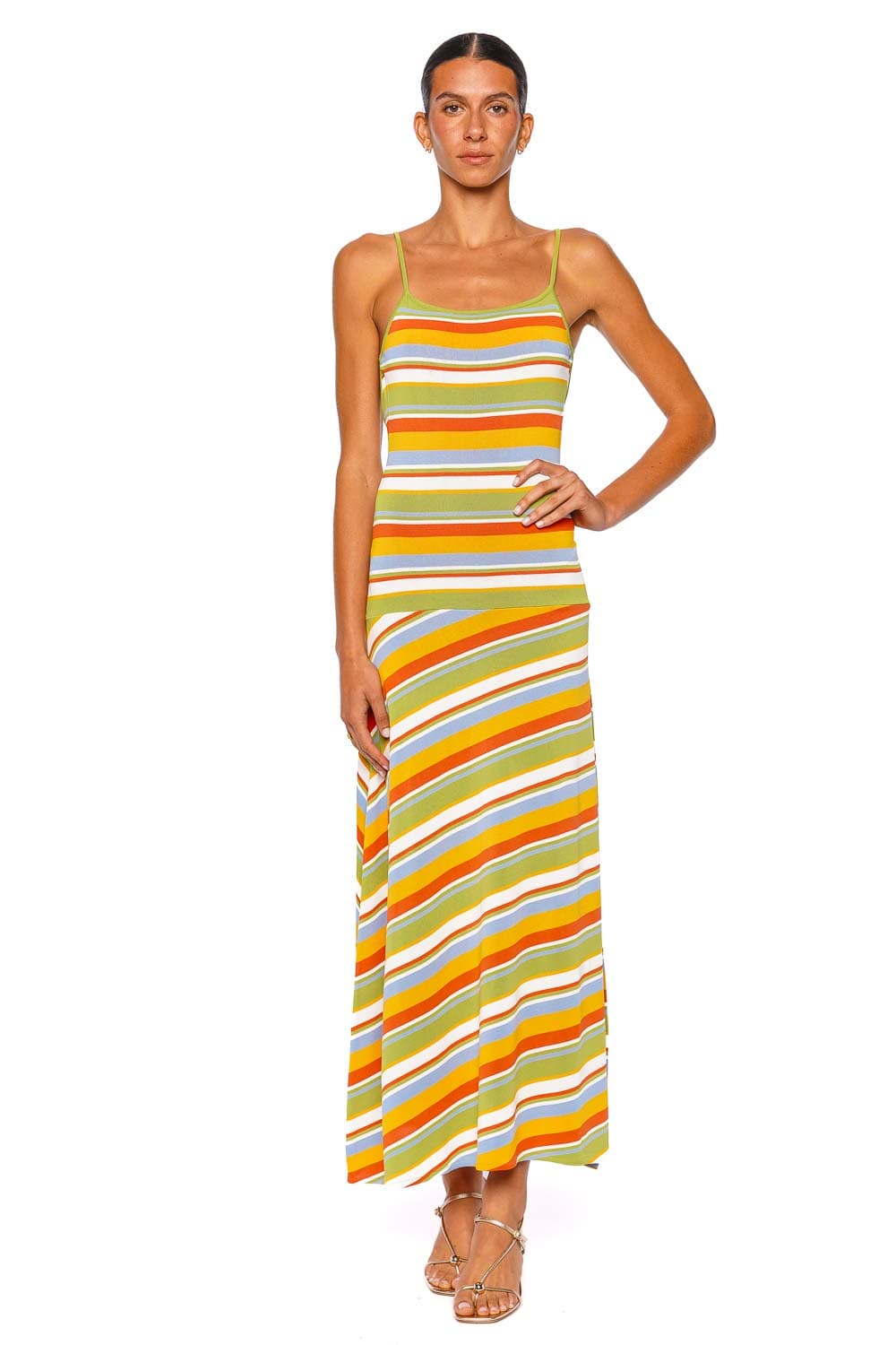 Solid & Striped The Lottie Dress Striped Strappy Maxi Dress