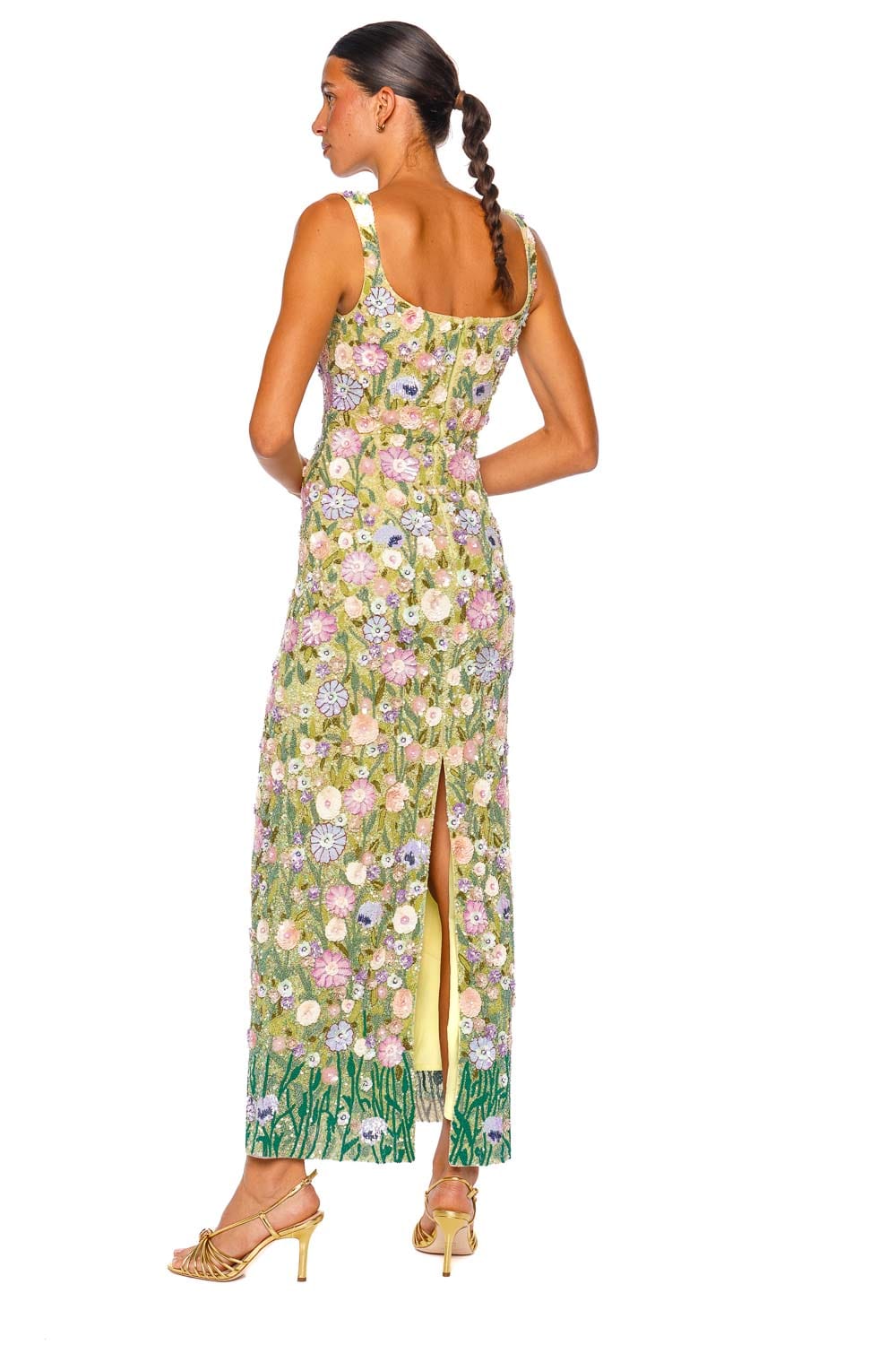LA FUORI Sylvan Mystical Meadow Multi Floral Sleeveless Maxi Dress