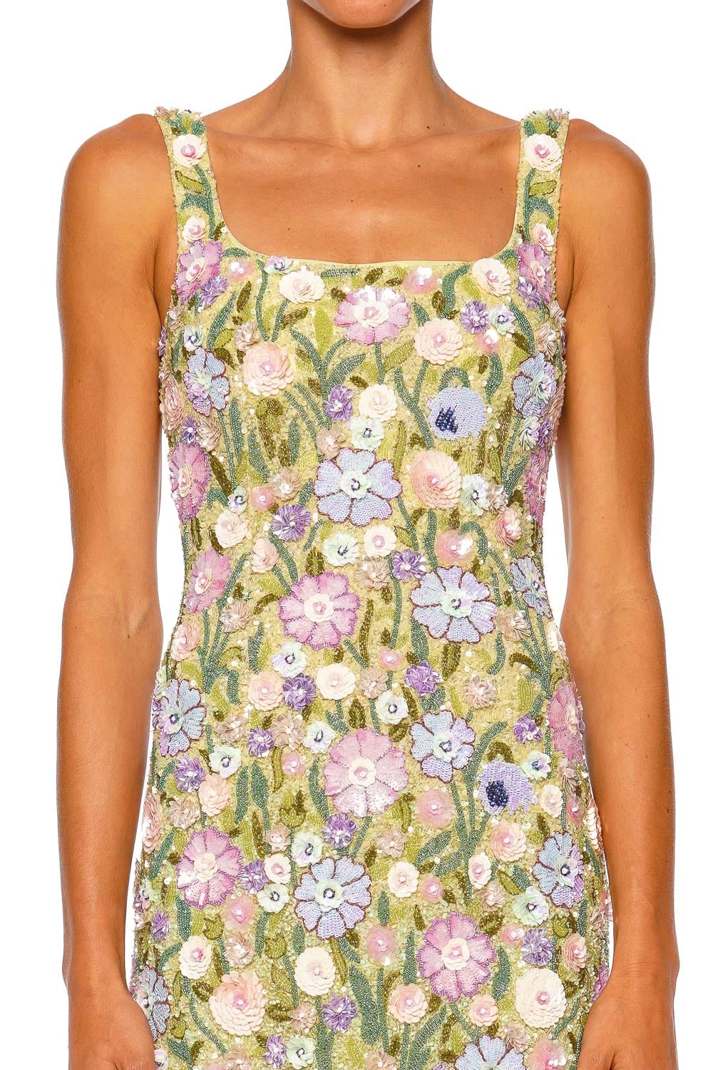 LA FUORI Sylvan Mystical Meadow Multi Floral Sleeveless Maxi Dress