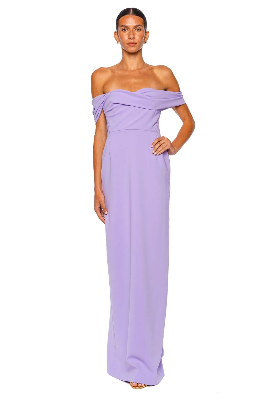 Carolina Herrera Sofia Violeta Off Shoulder Column Gown