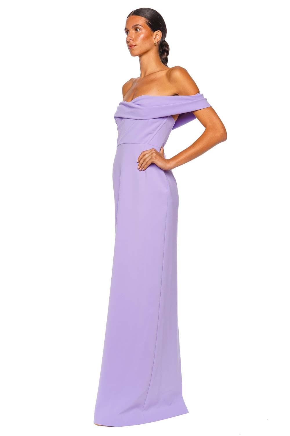 Carolina Herrera Sofia Violeta Off Shoulder Column Gown