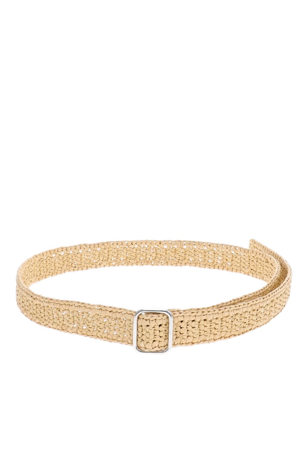 Déhanche Mako Silver Palm Raffia Natural Woven Belt