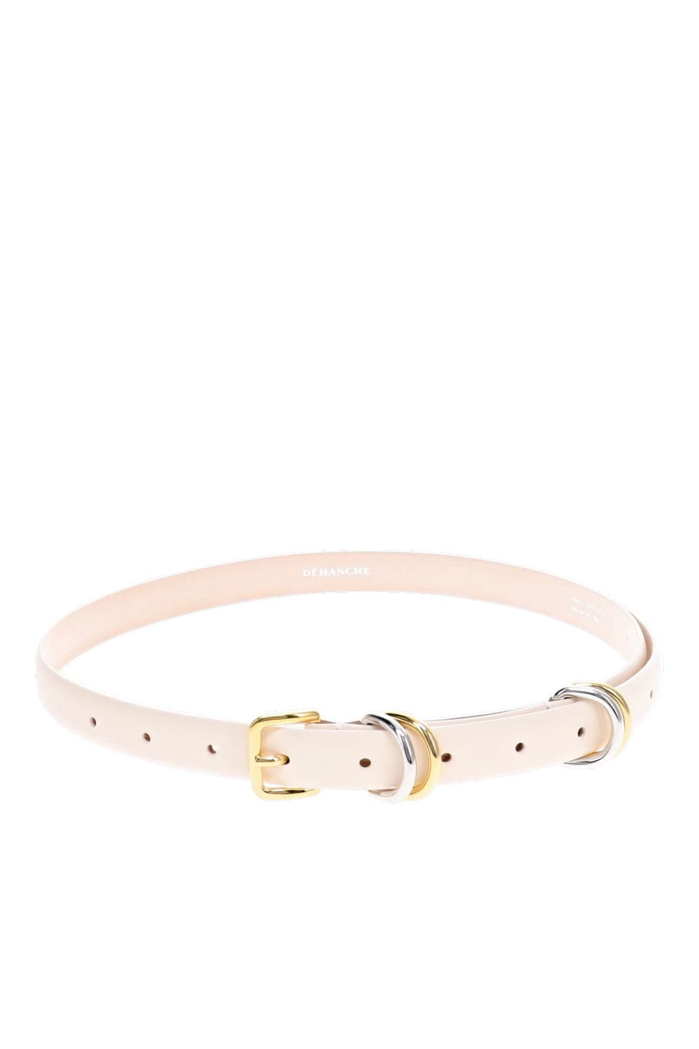 Déhanche Constance Mixed Metal Ivory Leather Belt