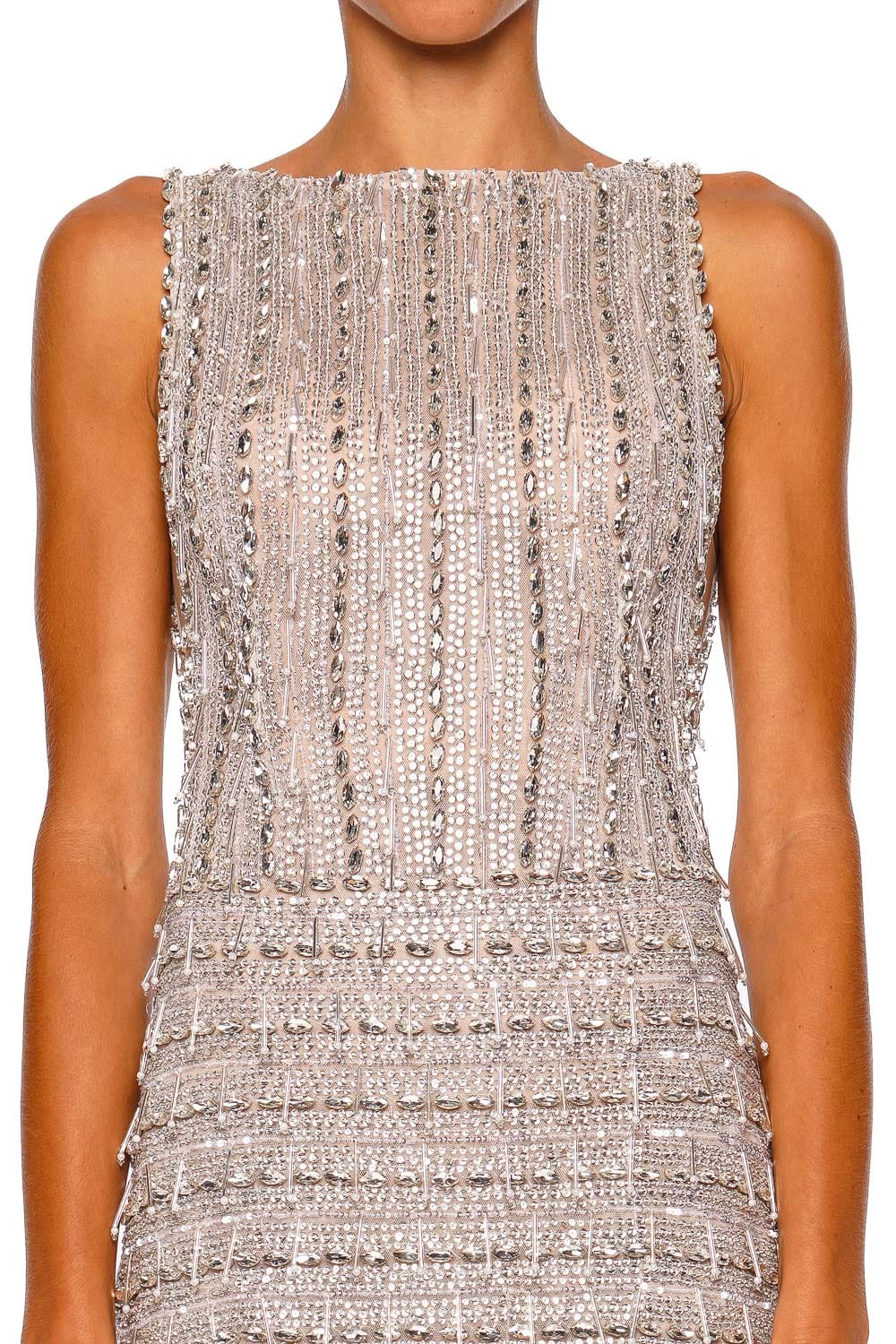 Rachel Gilbert Florentine Silver Sleeveless Mini Dress