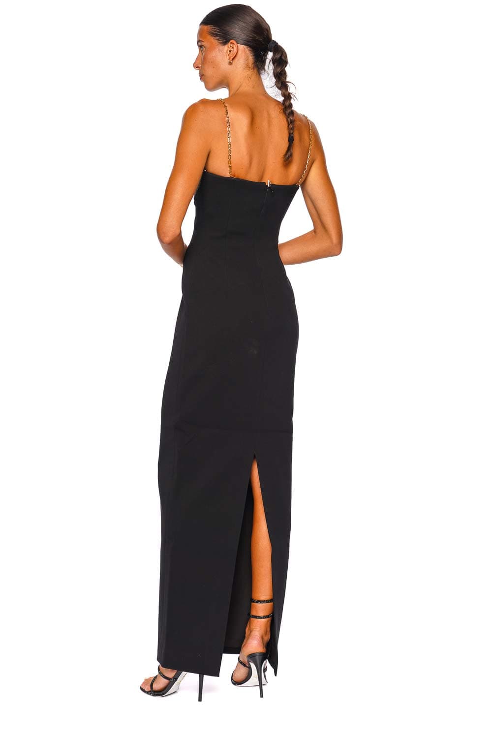 Rachel Gilbert Riccardo Black Strappy Column Gown