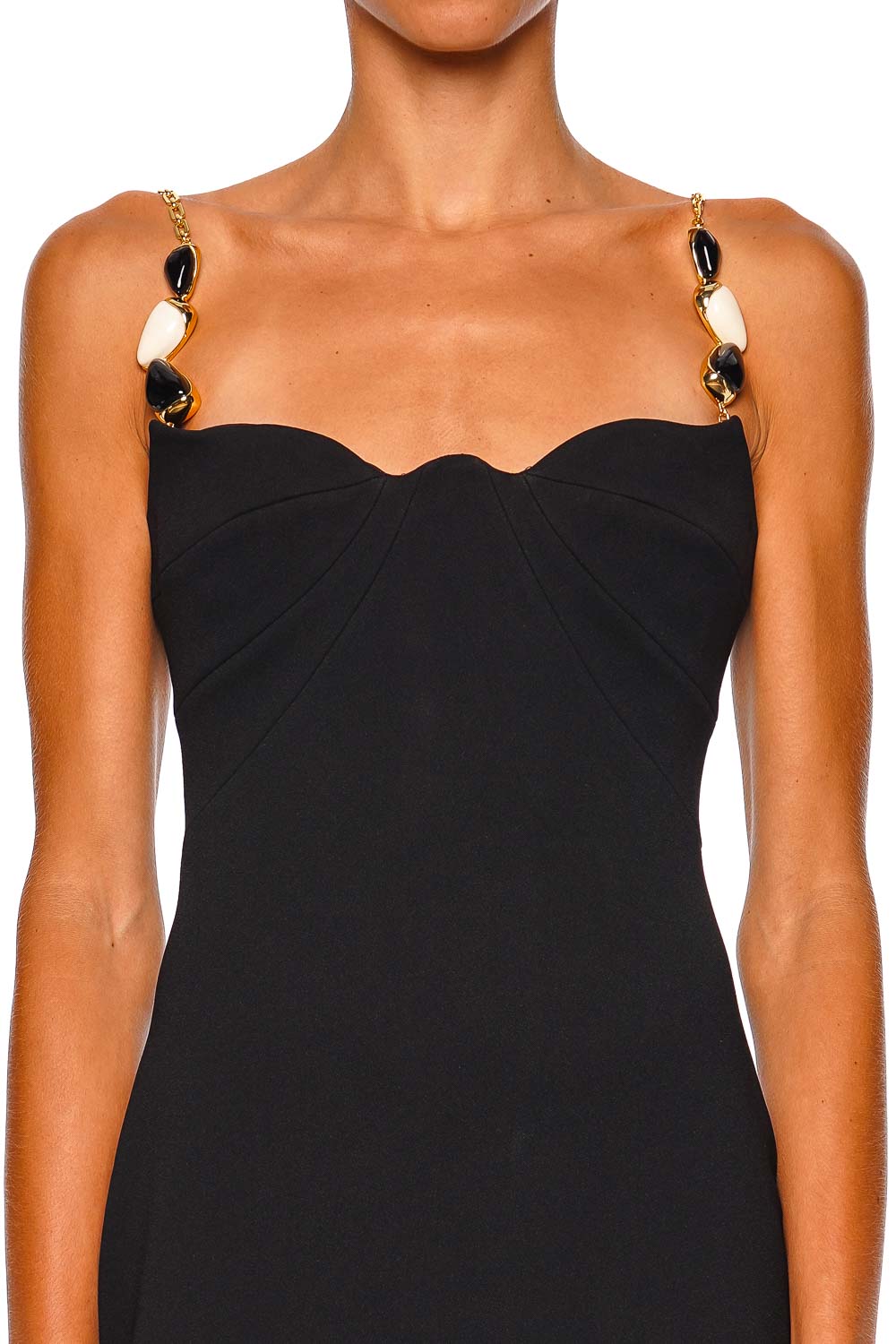 Rachel Gilbert Riccardo Black Strappy Column Gown
