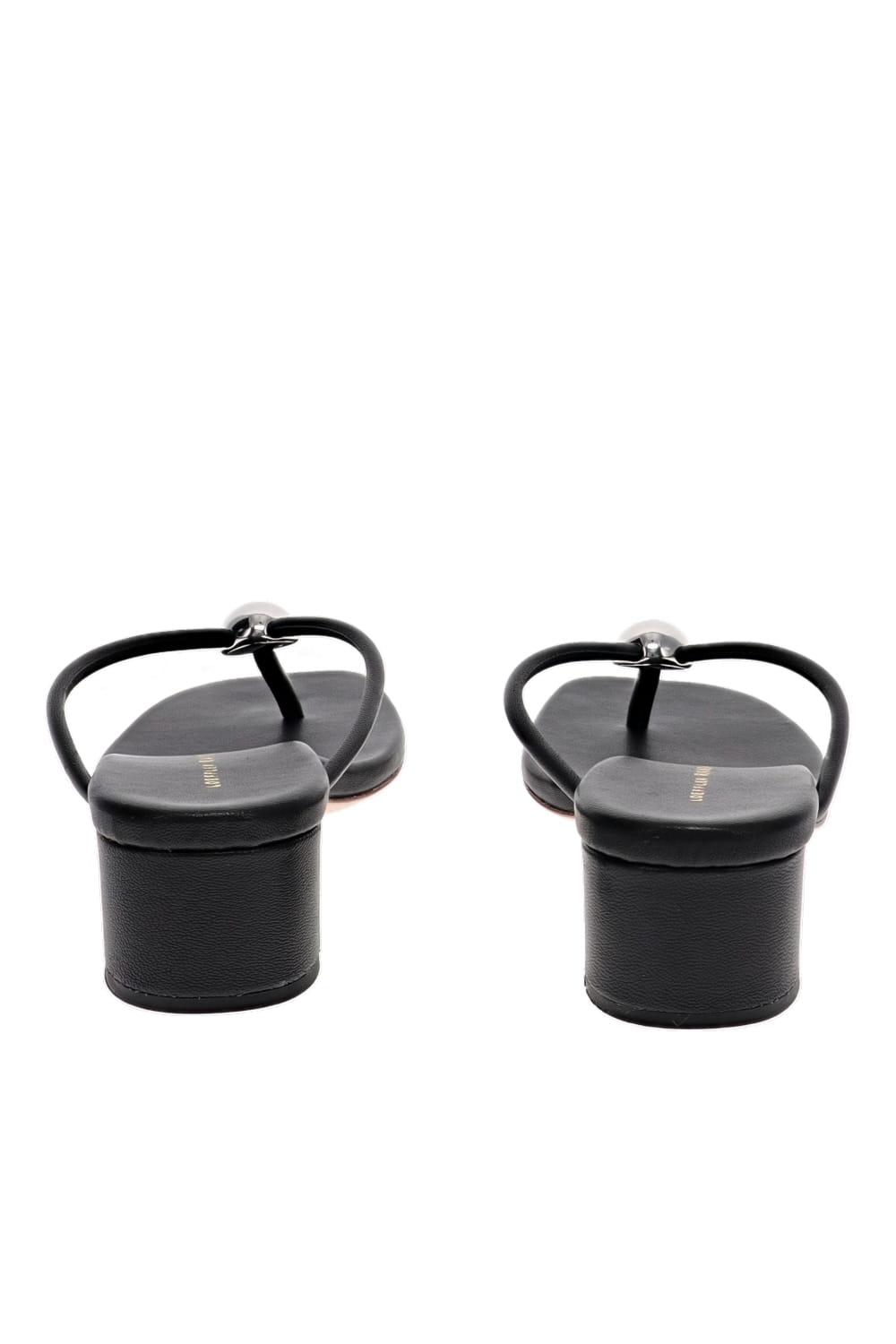 Loeffler Randall Odessa Black Heeled Mule Sandals with Hardware Detail