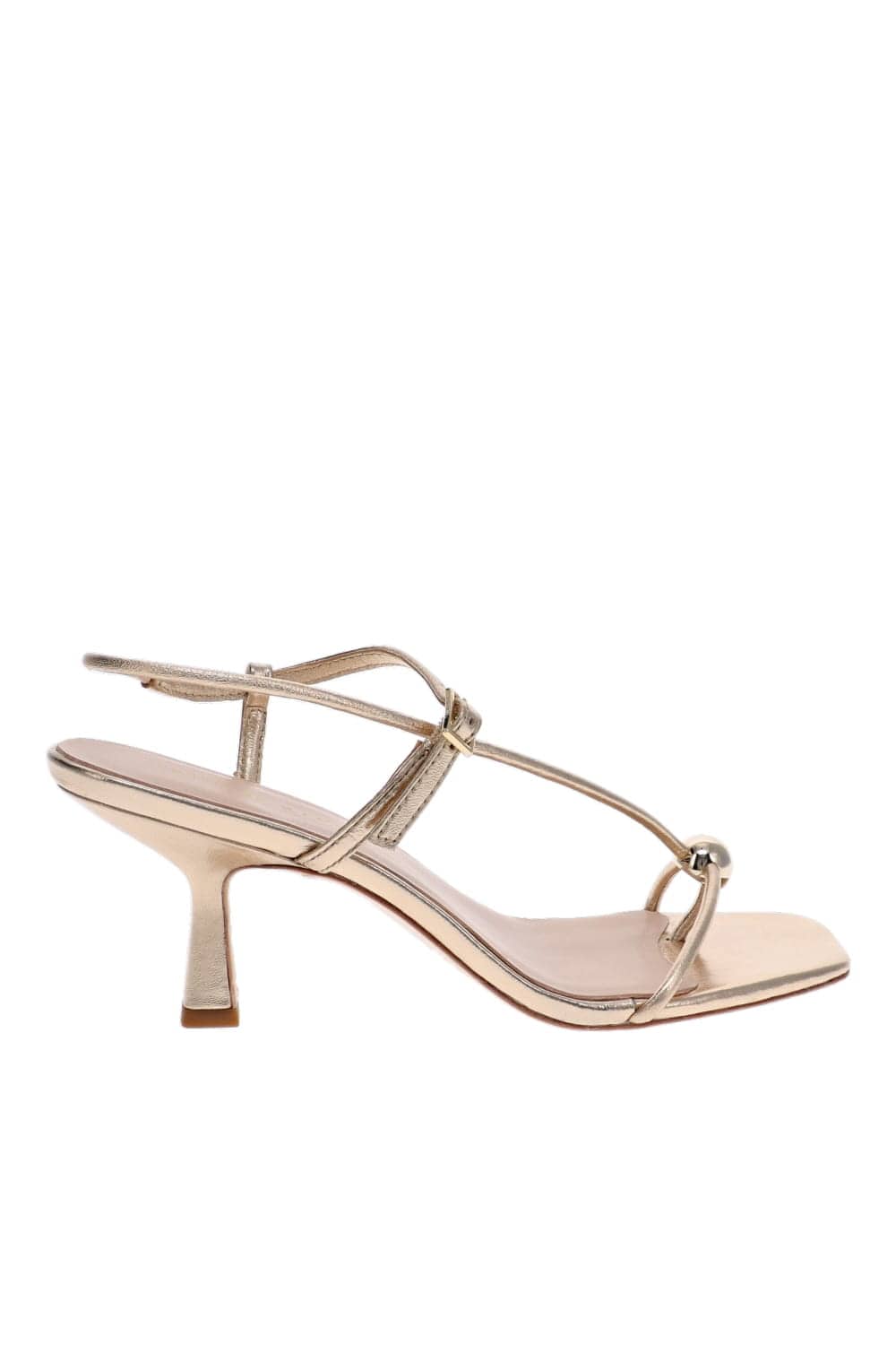 Loeffler Randall Triana Champagne Strappy Mid Heel Sandal