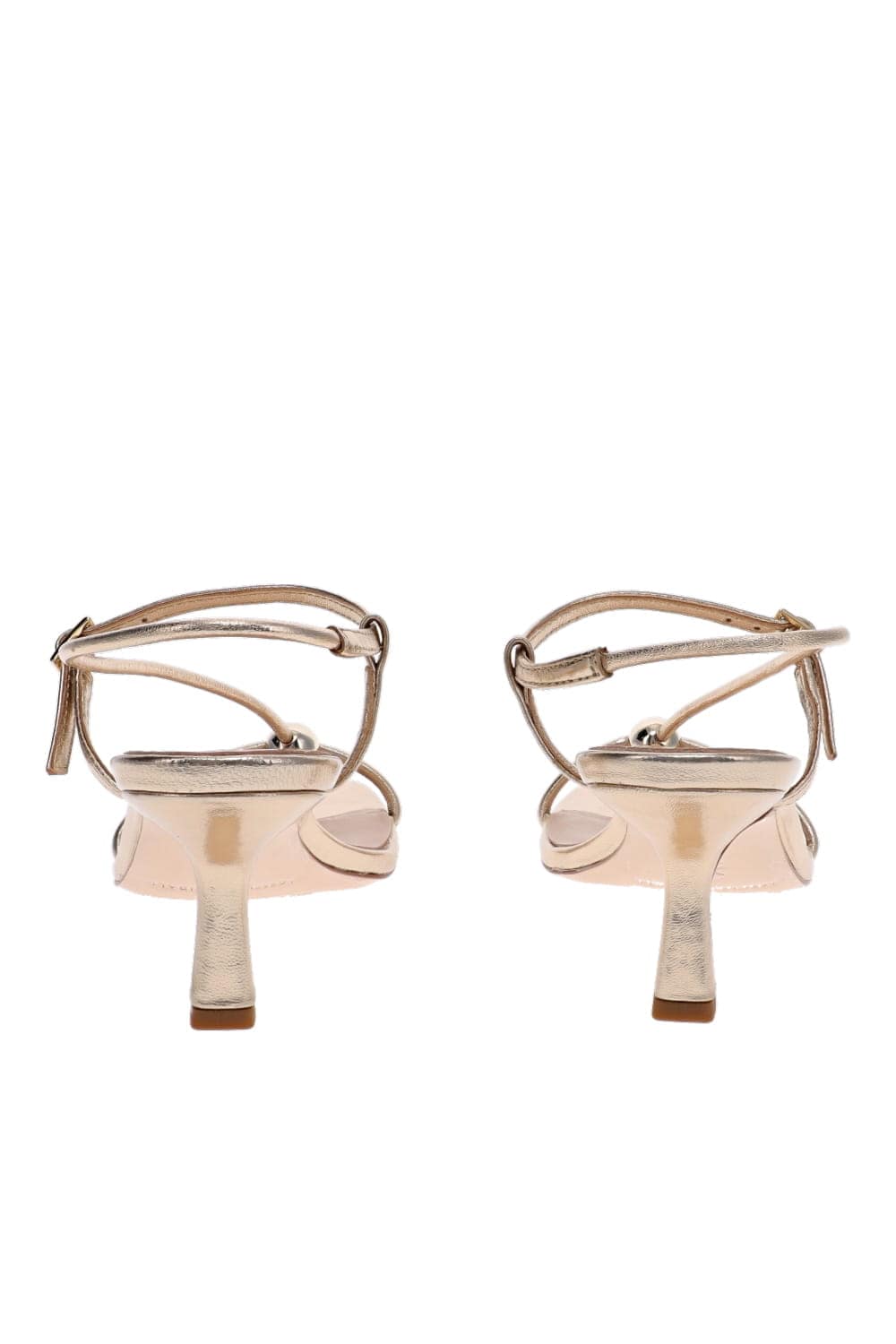 Loeffler Randall Triana Champagne Strappy Mid Heel Sandal