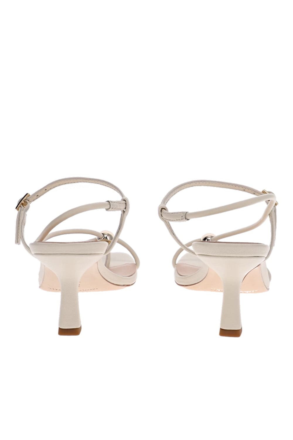 Loeffler Randall Triana Strappy Mid-Heel Sandal White Champagne