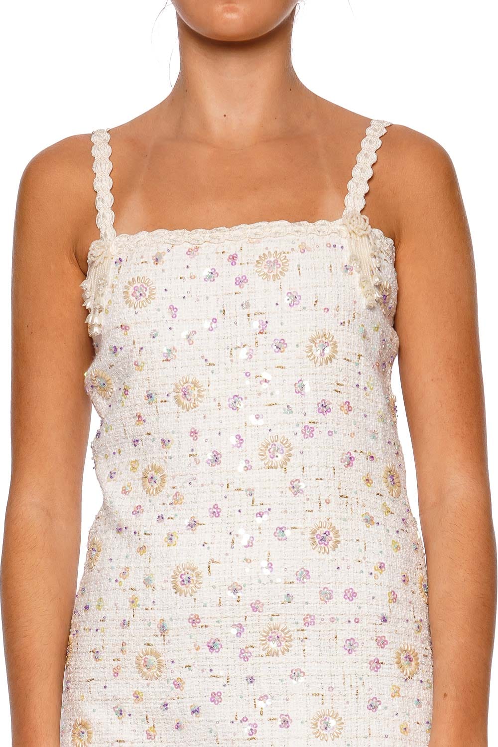 Waimari CAMILLE White Embellished Mini Dress