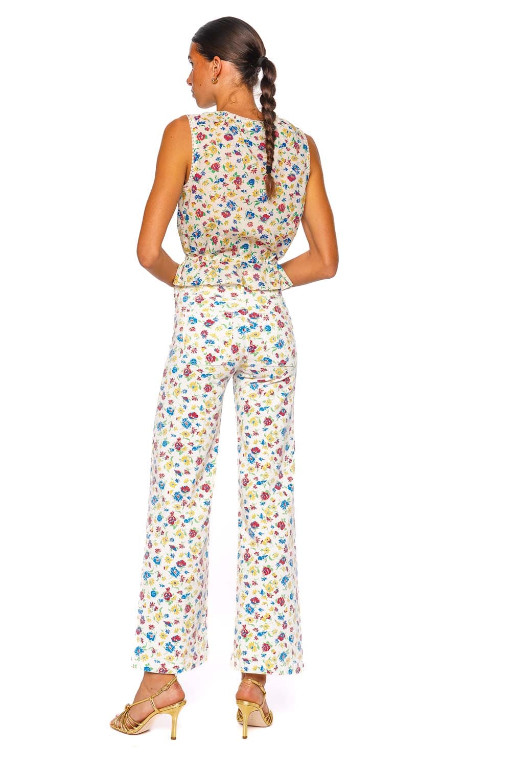 MOTHER Denim The Love Letter Rose Bowl Sleeveless Floral Blouse