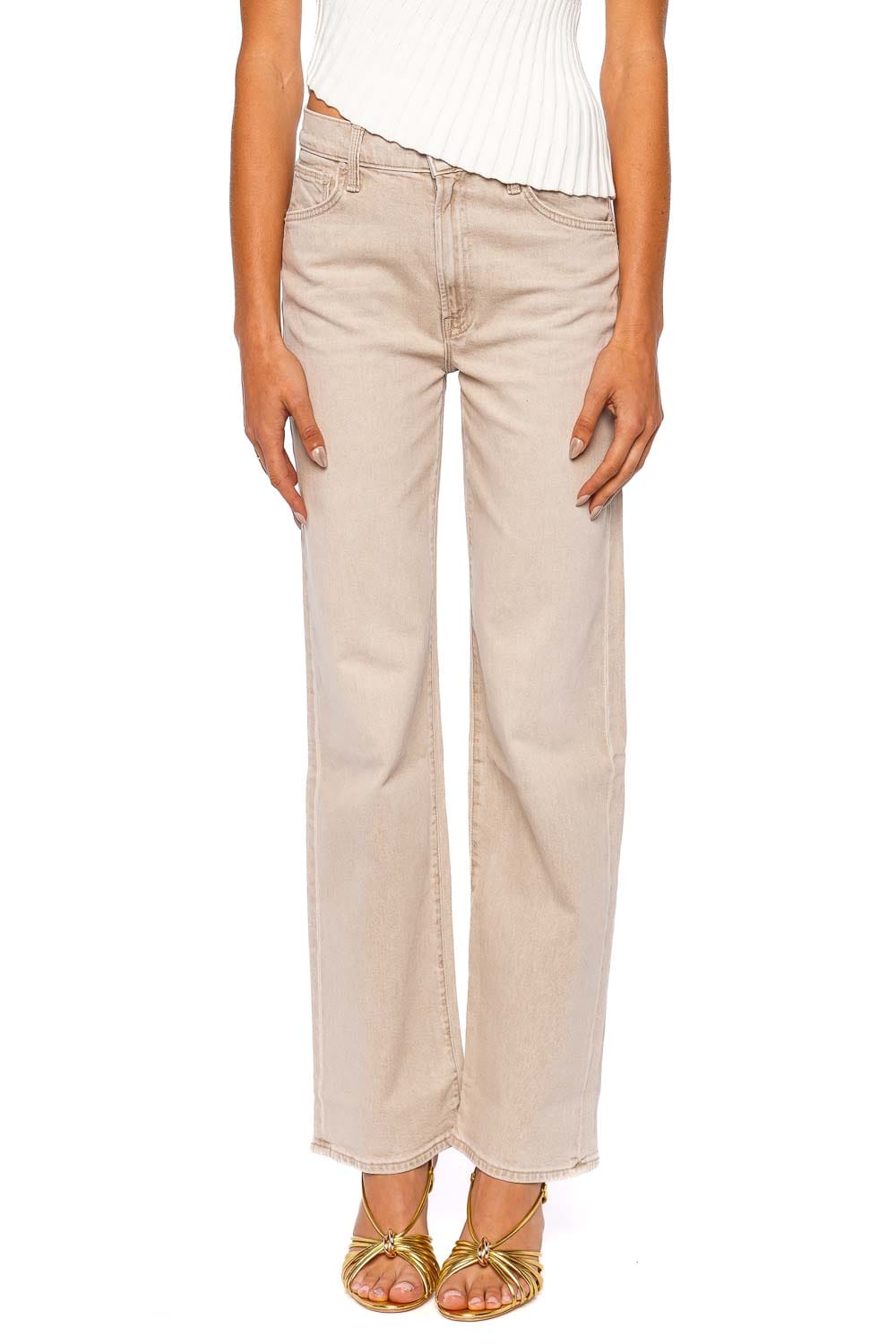 MOTHER Denim The Dodger Sneak Caramel Straight Leg Jeans