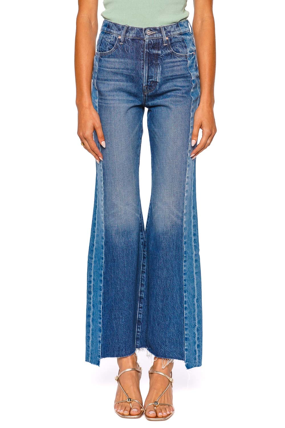 MOTHER Denim The Tux Sidestepper Panel Sneak Fray Jean