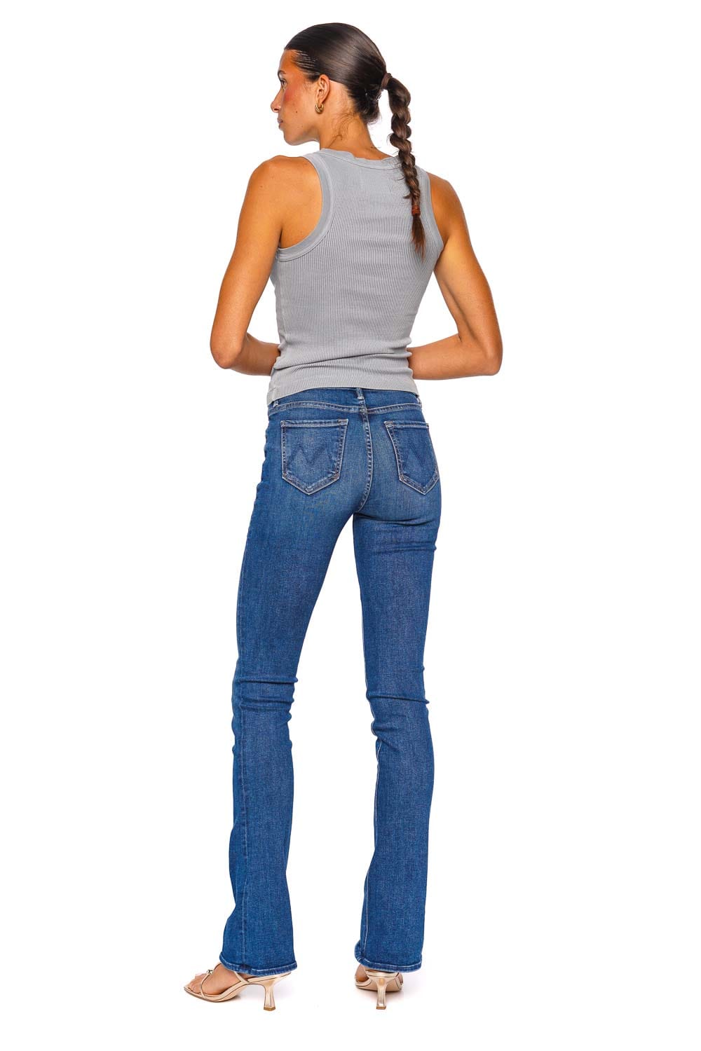 MOTHER Denim The Runaway Skinny Flare Mid Rise Jean
