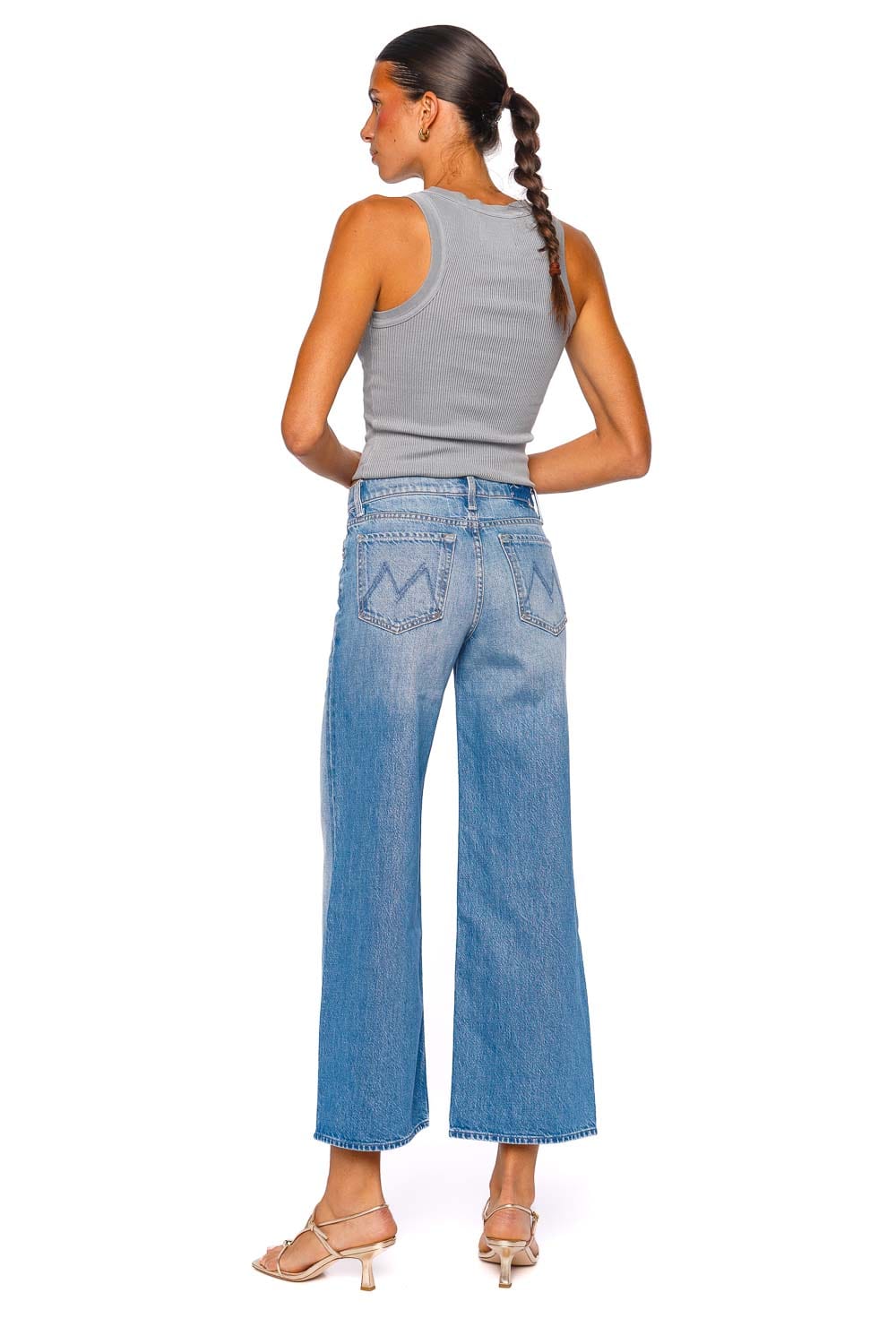 MOTHER Denim Lil Rerun Zip Sneak Wide Leg Jean