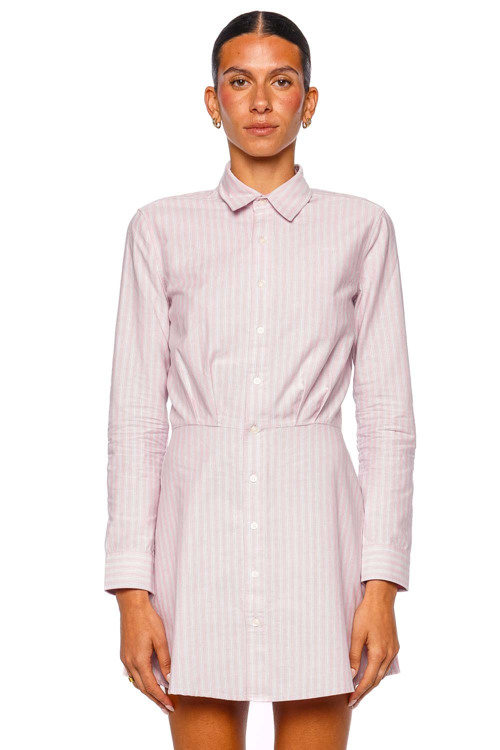 MOTHER Denim The Dinner Reservation Cotton Mini Shirt Dress