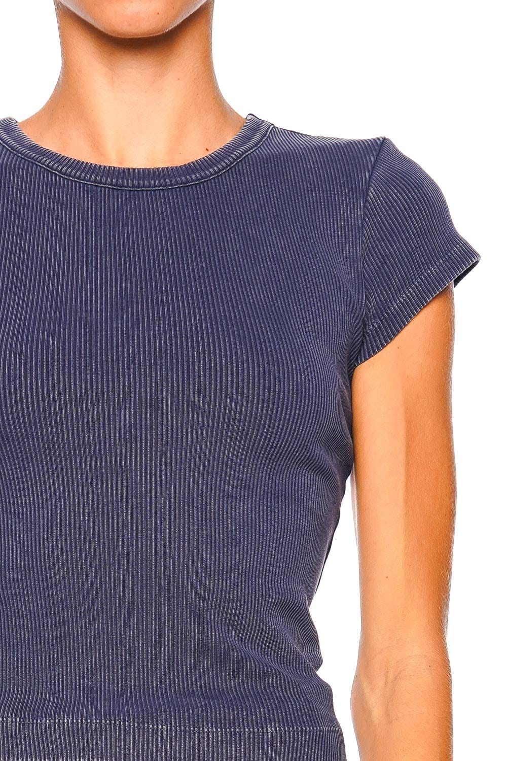 Citizens of Humanity Nello Tee Mineral Navy Cap Sleeve Top