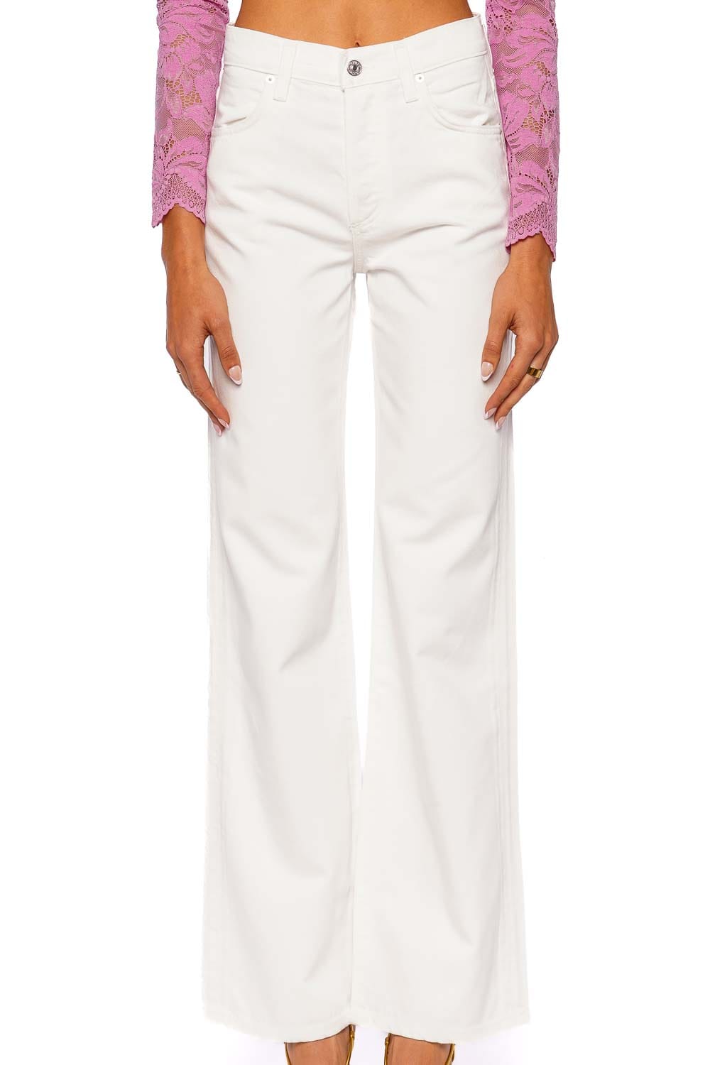 Citizens of Humanity Annina 33 Soft White High Rise Wide Leg Jeans