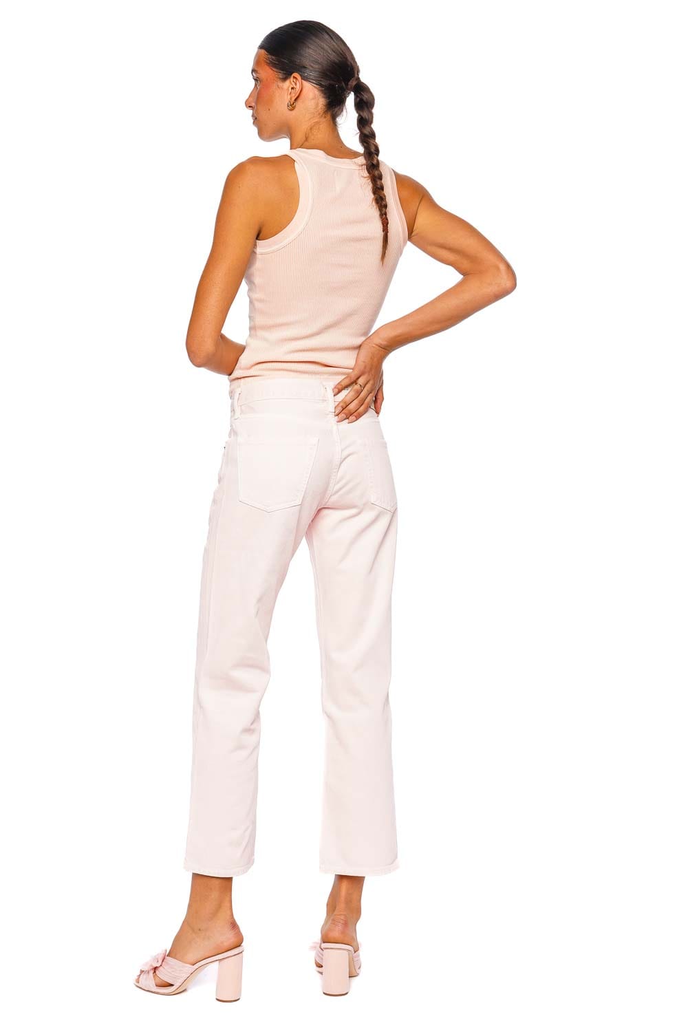 Citizens of Humanity Isabel Ribbed Melon Crème Sleeveless Tank Top