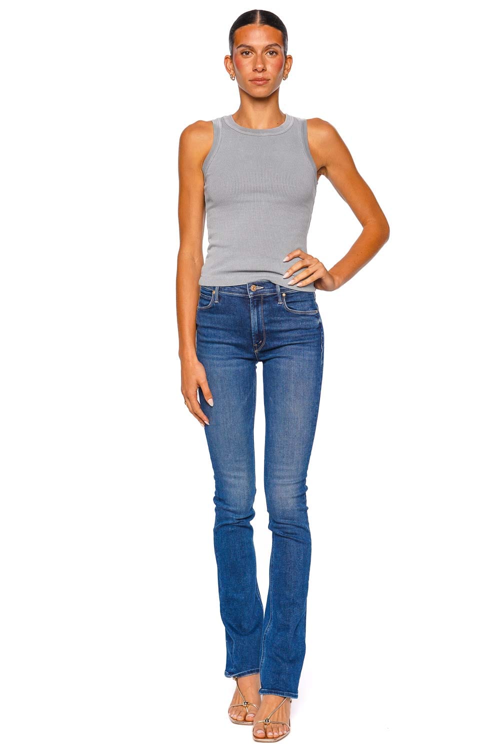 Citizens of Humanity Isabel Rib Hematite Sleeveless Tank Top