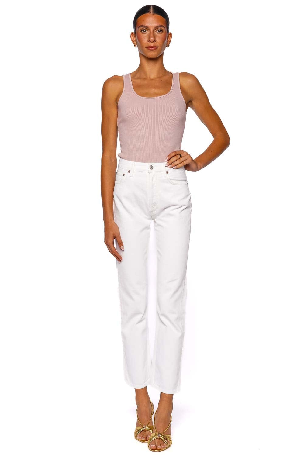 AGOLDE 90's Pinch Waist Straight Leg Jeans White