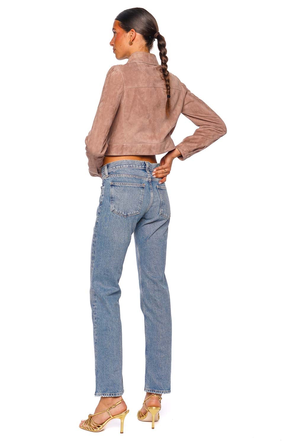 AGOLDE Low Rise Slim Straight Leg Jean Light Wash