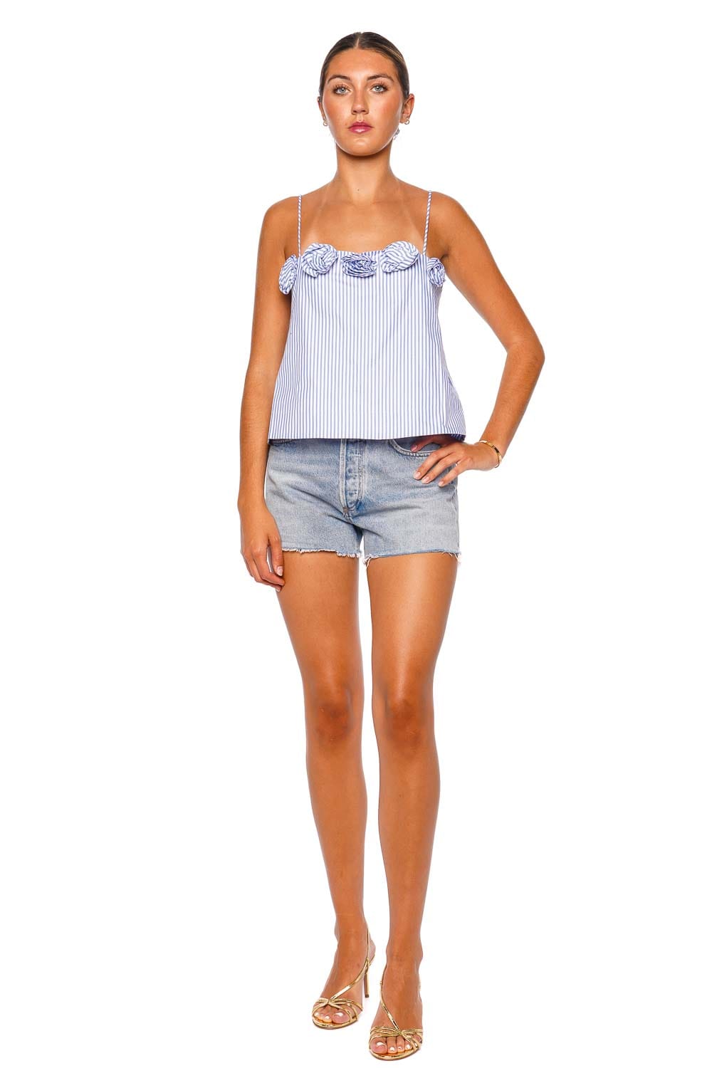AGOLDE Parker Short Light Wash Denim Cutoff Shorts