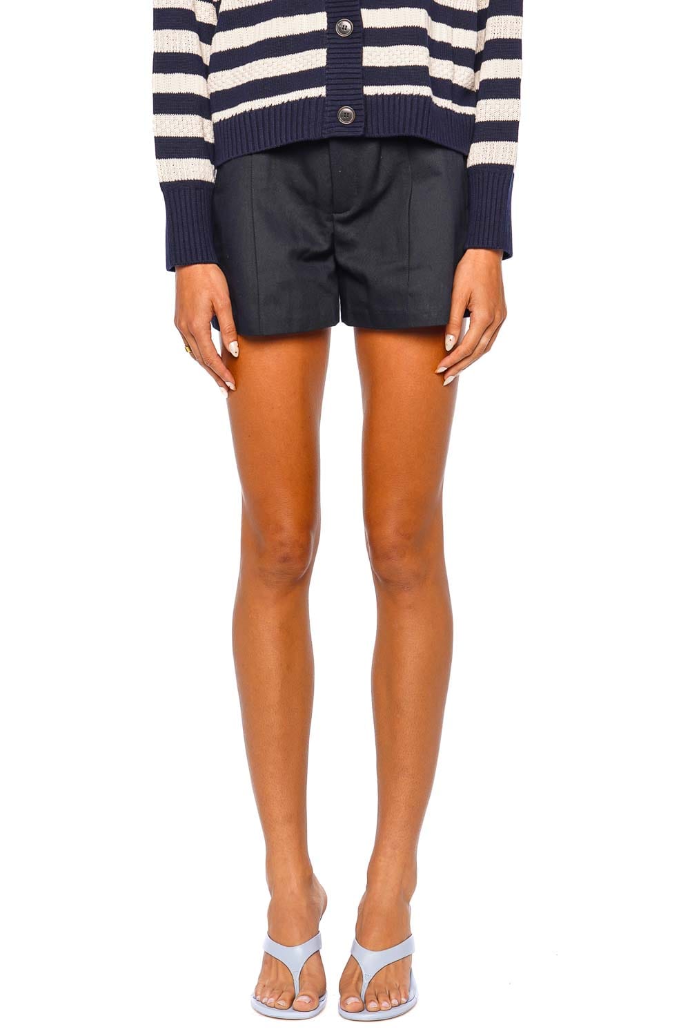 FRAME The Soho Navy Tailored Shorts