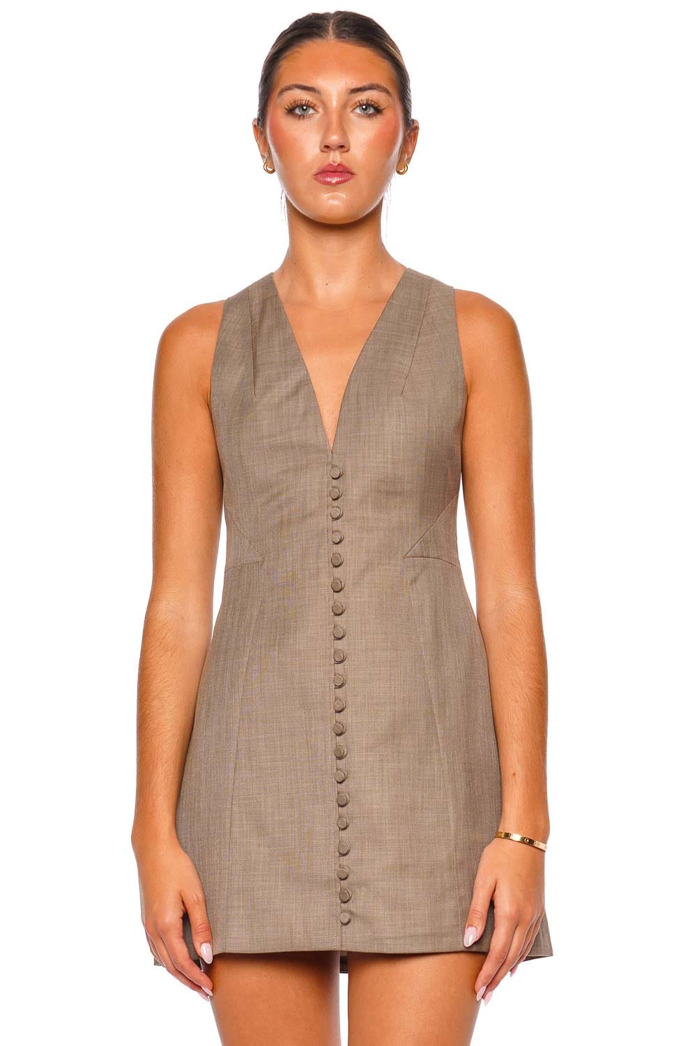 Shona Joy Asher Rock Sleeveless Fitted Mini Dress