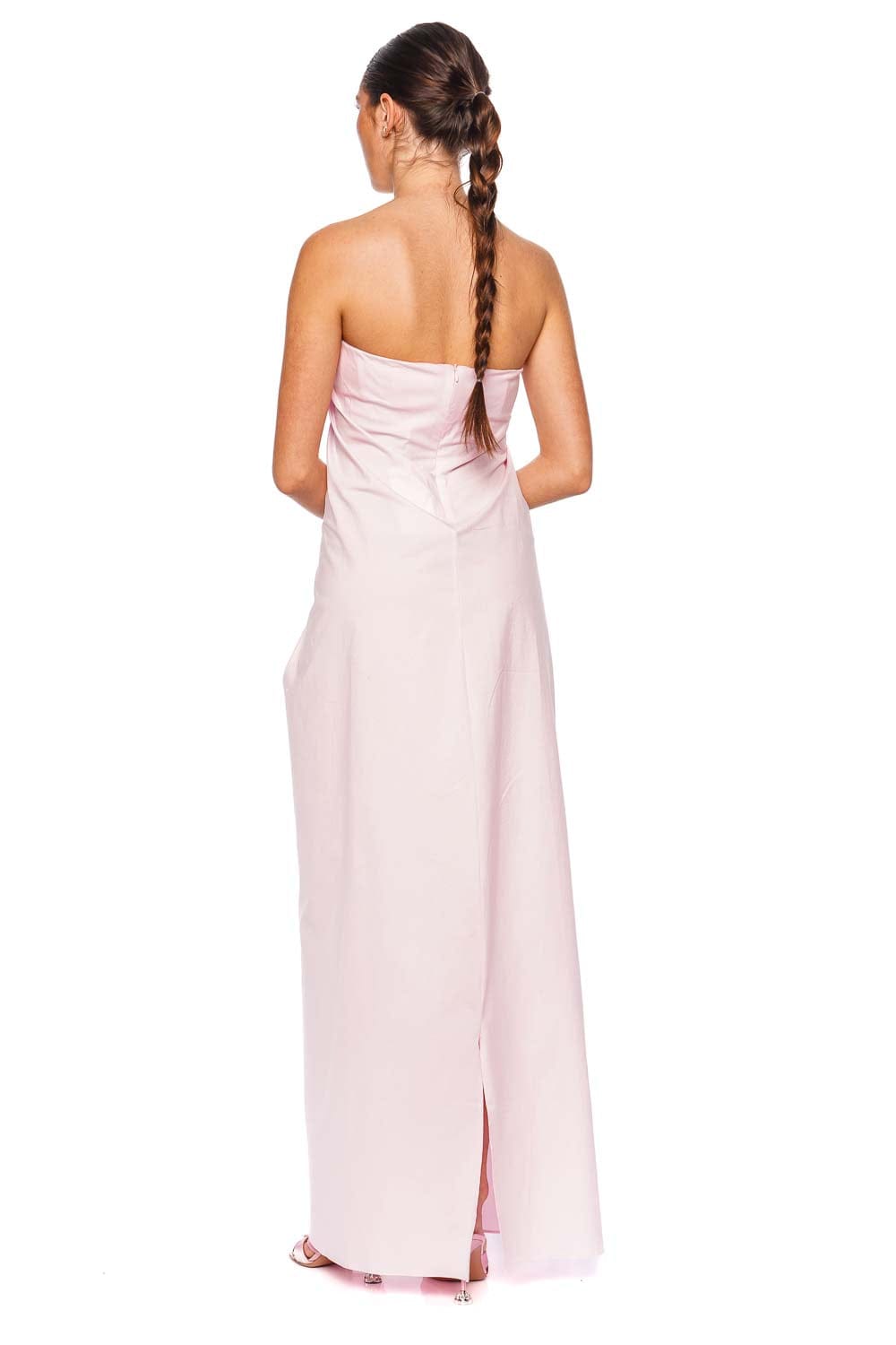 Caroline Constas Kyra Strapless Peony Pink Maxi Dress