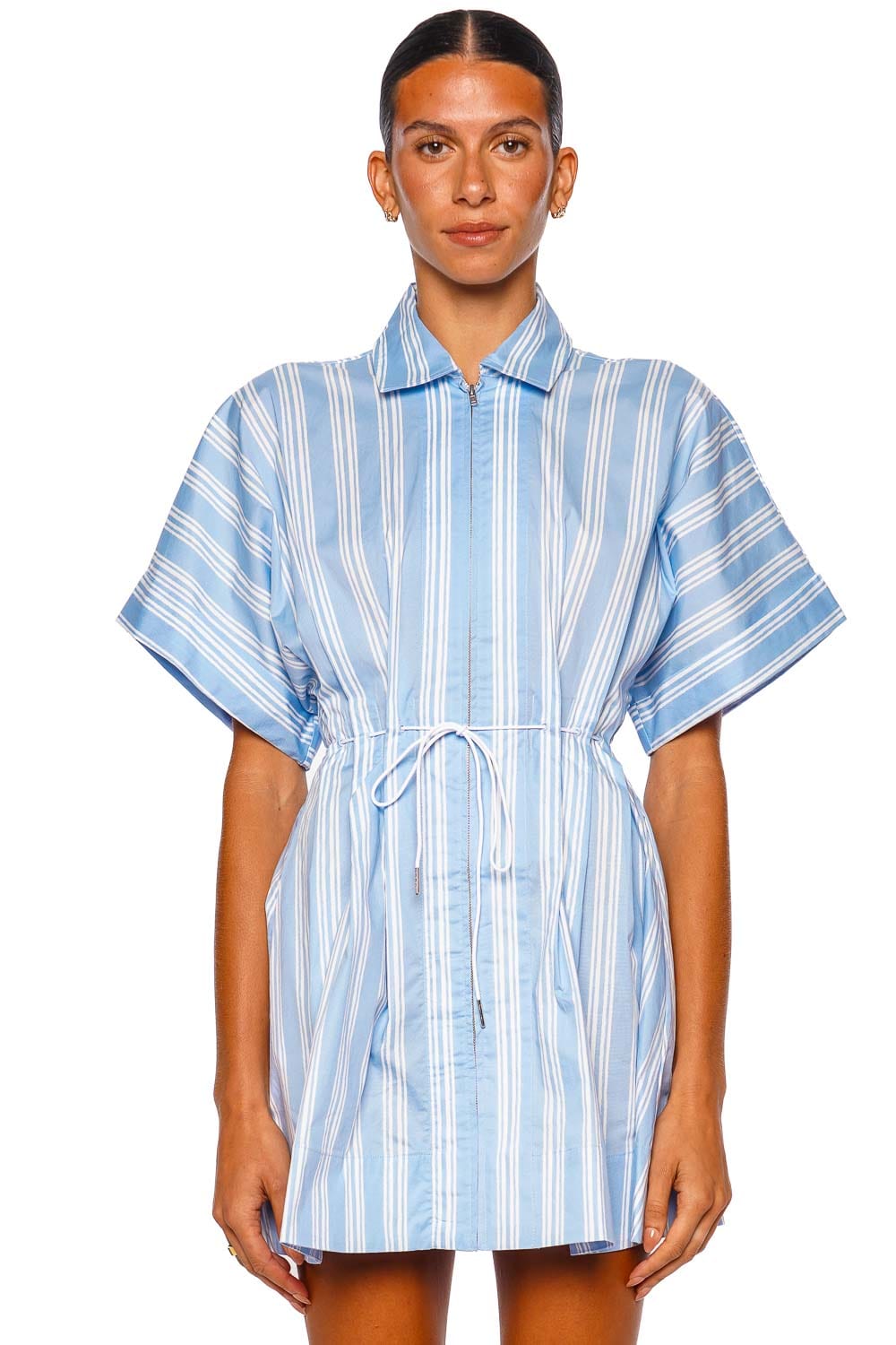Staud Cori Ventura Stripe Short Sleeve Mini Dress Staud Cori Ventura Stripe Short Sleeve Mini Dress