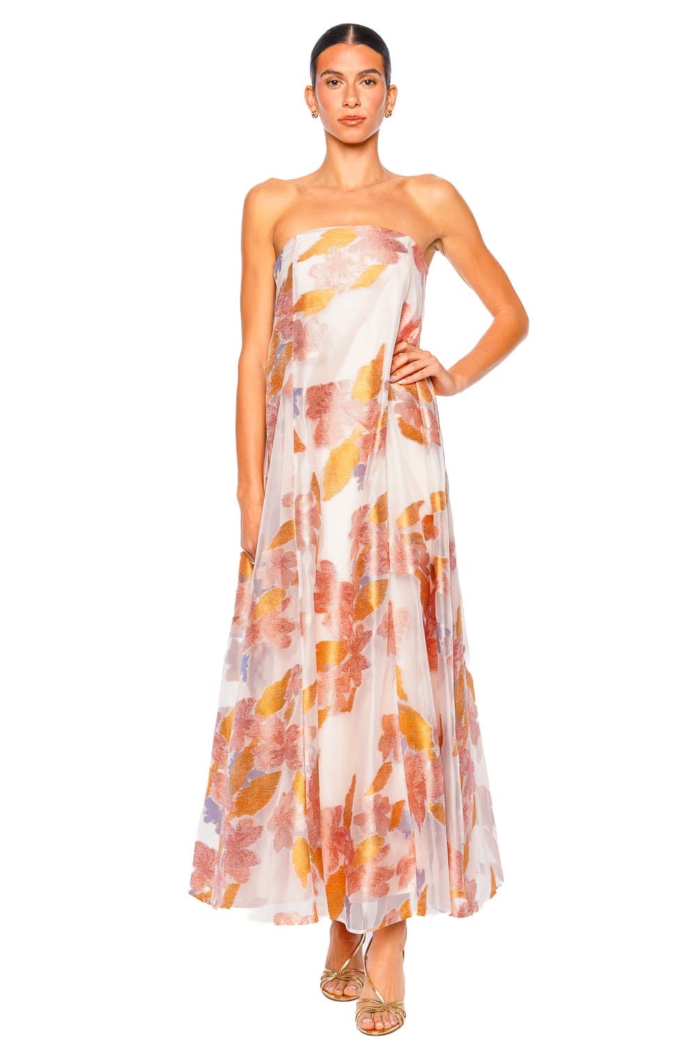 Staud Allyson Spring Day Strapless Maxi Dress