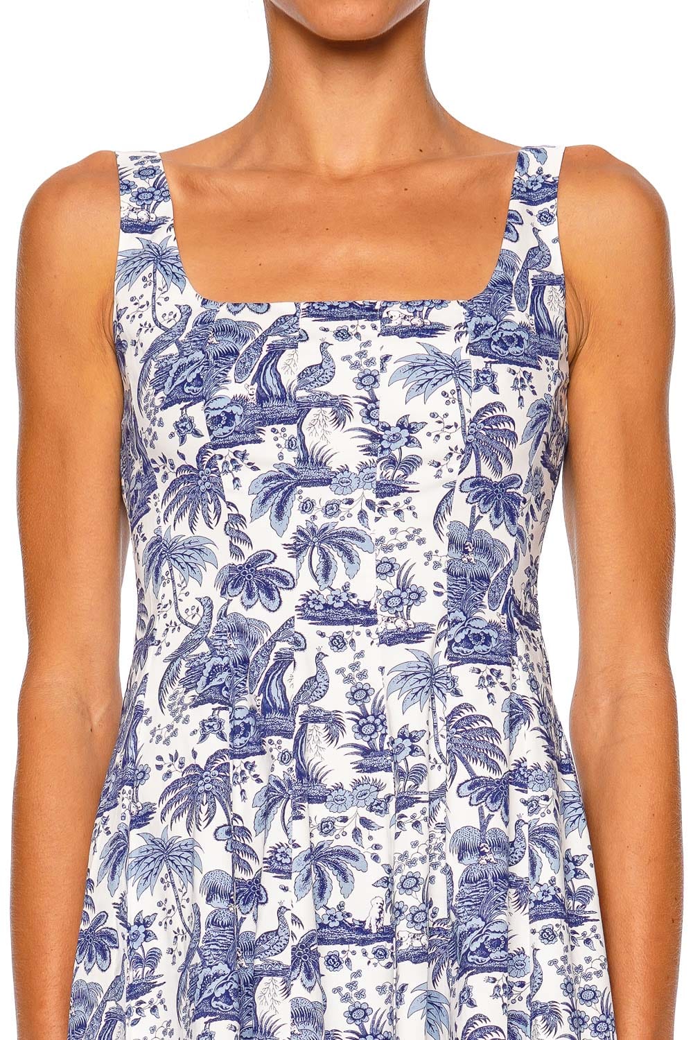 Staud Wells Blue Toile Mini Dress with Straps