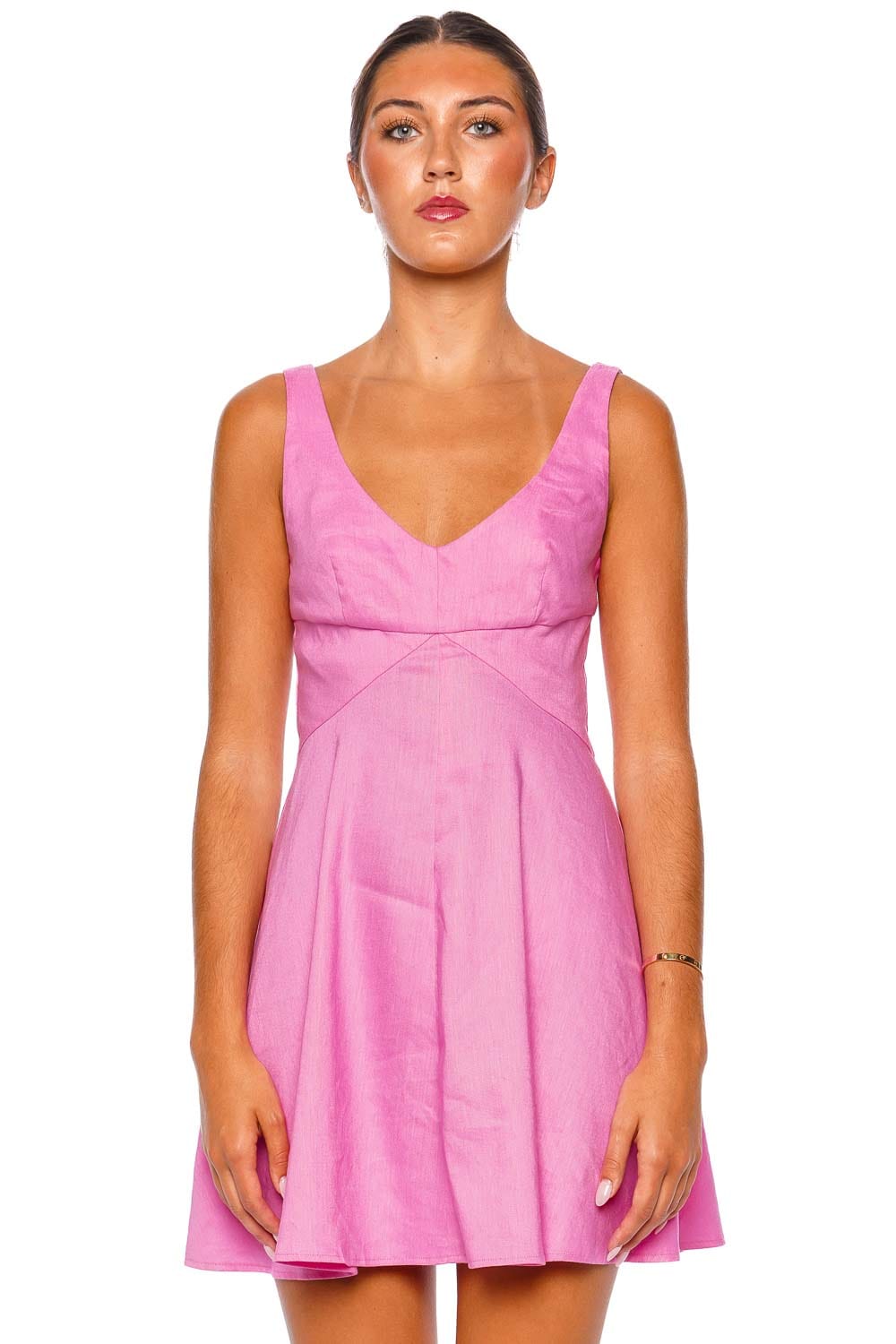 Madison Orchid Stretch Linen Mini Dress