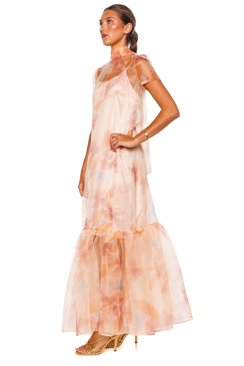 Staud Calluna Spring Day Short Sleeve Maxi Dress